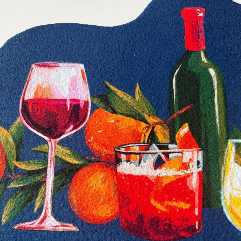 Wine and Fruit Patio Porch Doormat 18” x 30” “Open Door Policy”